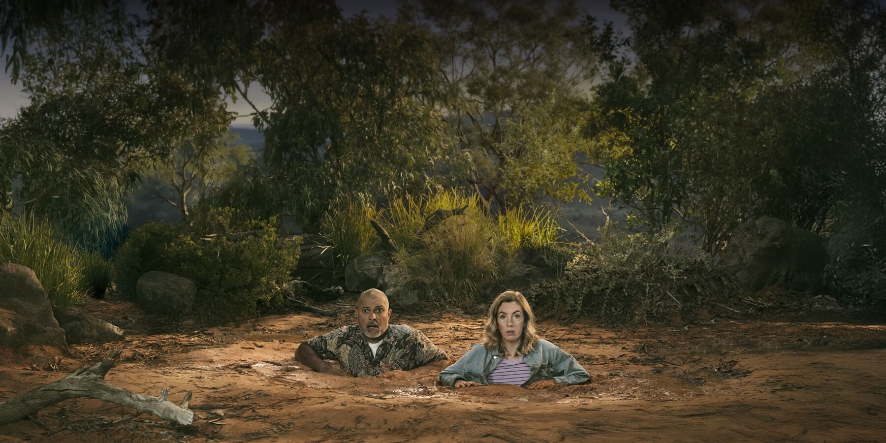 A couple stuck in a quicksand