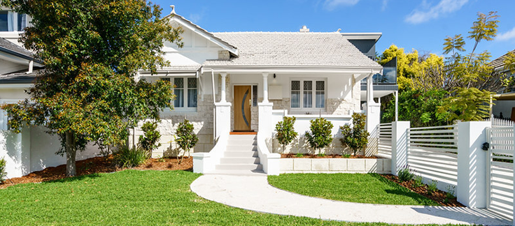 white australian house with front lawn